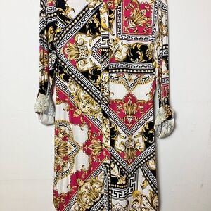 Guess Multicolor Baroque Print Dress